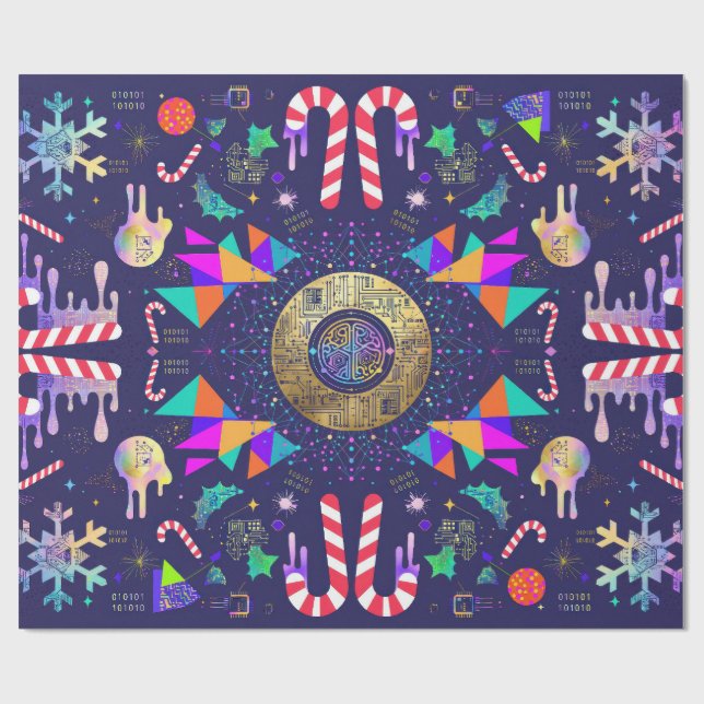 Papel De Presente Inteligência Artificial Abstrata (Aberto)