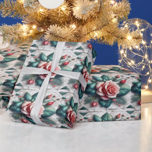 Papel De Presente Intrate Azulejo Mosaico Floral (Feriados)