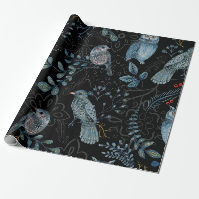 Papel De Presente Intricate  floral and paisley  pattern  (Desenrolado)