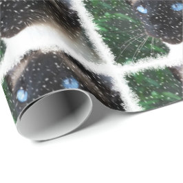 Papel De Presente Inverno do Natal do gato Siamese