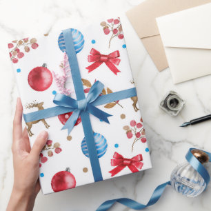Papel De Presente Inverno Wonderland Red & Blue
