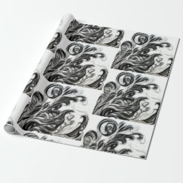 Papel De Presente Invertido Floral Brilhante