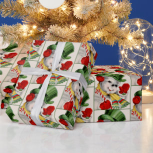 Papel De Presente Invólucro da festa de Neve Feriado dos Natais vint