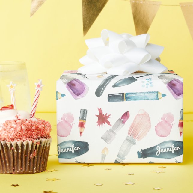 Papel De Presente Invólucro de Aquarela (Festa de aniversário)