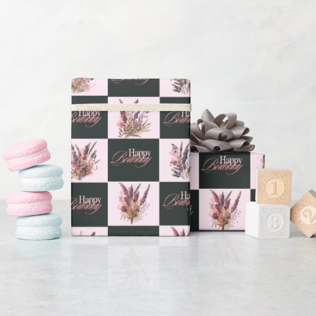 Papel De Presente Invólucro de presente de Design lavanda (Chá de bebê)