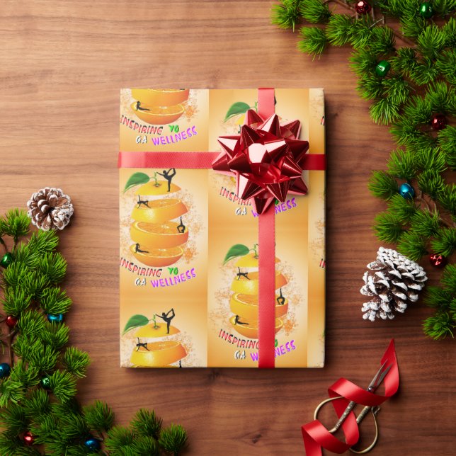 Papel De Presente Ioga do Bem-Estar Inspirador (Presente de Natal)