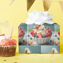 Papel De Presente Iogurte Congelado com Berries e Granola