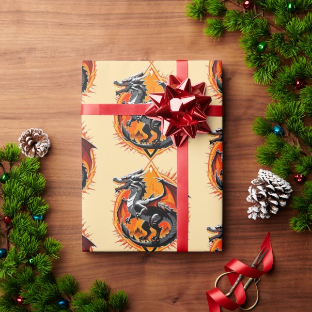 Papel De Presente Ira do Dragão: O Samurai Desperta / Arte Antiga (Presente de Natal)