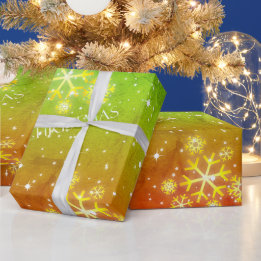 Papel De Presente Irie Gradient Grunge com Flocos de Neve no Natal