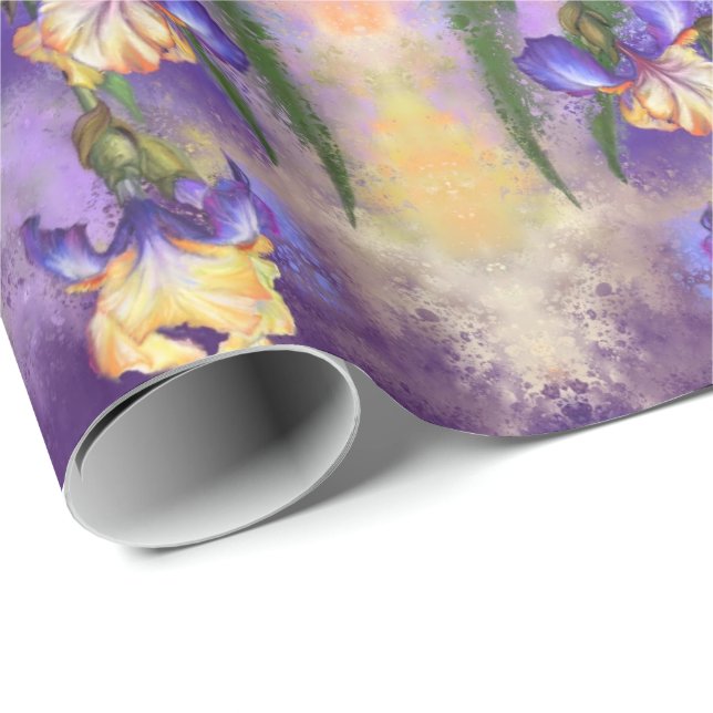 Papel De Presente Iris Flowers Wrapping Paper Irises (Ponta do rolo)