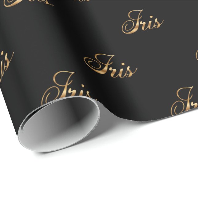 Papel De Presente Iris gold Design Lettering Geschenkpapier (Ponta do rolo)