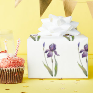 Papel De Presente Íris Roxo em Branco