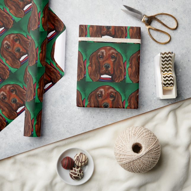 Papel De Presente Irish Red Setter (Artesanato)