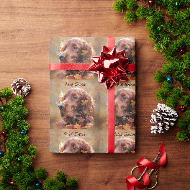 Papel De Presente Irish Setter (Presente de Natal)
