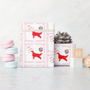 Papel De Presente Irish Setter Birthday