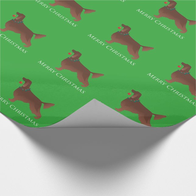 Papel De Presente Irish Setter Dog Felry Design de Natal (Ponta)