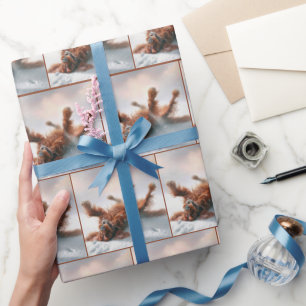 Papel De Presente Irish Setter Se Divertido Na Neve