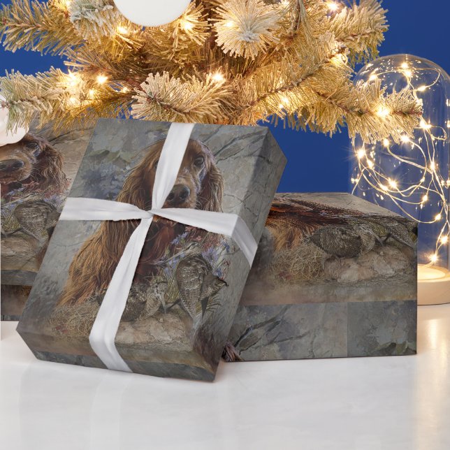 Papel De Presente Irish Setters com Woodcock - Passion Hunt (Feriados)