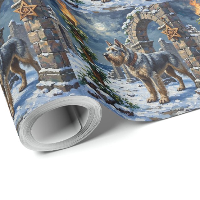 Papel De Presente Irish Wolfhound Christmas Ancient Hall Holiday (Ponta do rolo)