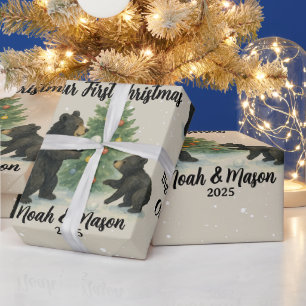 Papel De Presente Irmão Mais Velho Irmão Mais Novo Urso Natal Person