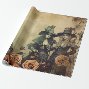 Papel De Presente Irmãs Bruxas Vitorianas Antigas Sépia