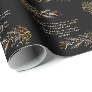 Papel De Presente Isaiah 9:6 Para Nós Uma Criança É Um Natal Único N