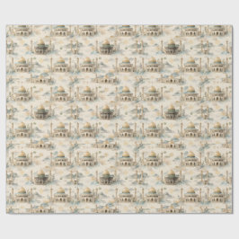 Papel De Presente Islamic Gift Wrap Watercolor Eid Ramadan Hajj