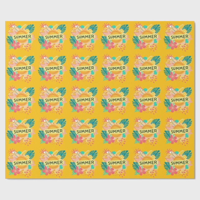 Papel De Presente "Island Vibes: Design de camiseta de verão (Aberto)