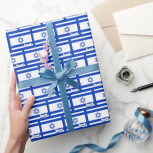 Papel De Presente Israel Wraptor Paper, Blue, Israel Flag