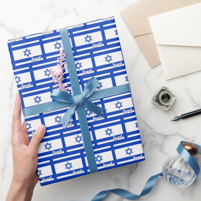 Papel De Presente Israel Wraptor Paper, Blue, Israel Flag (Presentear)