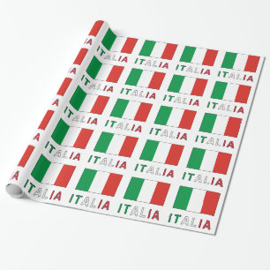 Papel De Presente Itália e Bandeira Italiana