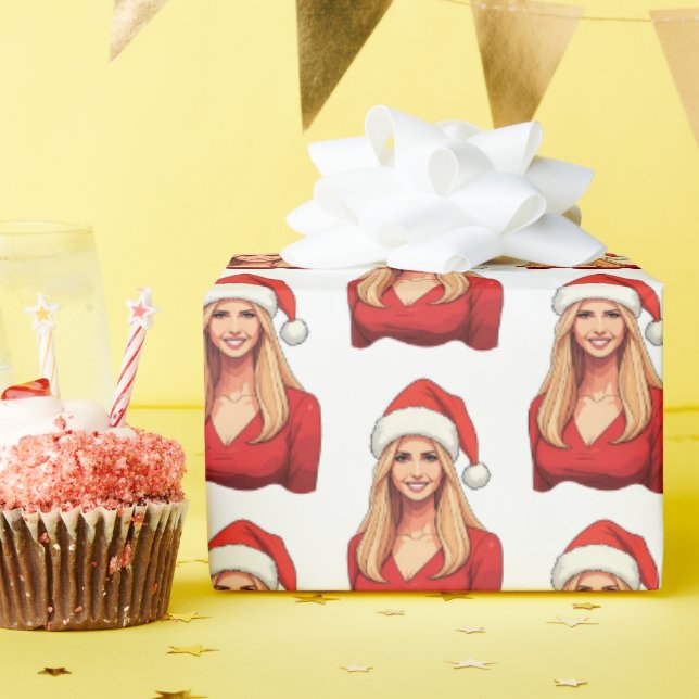 Papel De Presente Ivanka Trump Com Papai Noel Feliz Natal (Festa de aniversário)