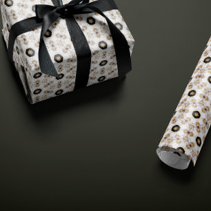 Papel De Presente Ivory Dourada e Reverendo Renascentista Elegante