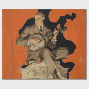 Papel De Presente J.C. Leyendecker Tocador de Banjo 1920 Arte Deco A