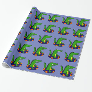 Papel De Presente Jacaré engraçado na câmara de ar