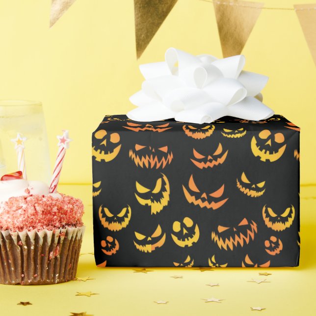 Papel De Presente Jack O Lanterna Cabeça de Bomba (Festa de aniversário)