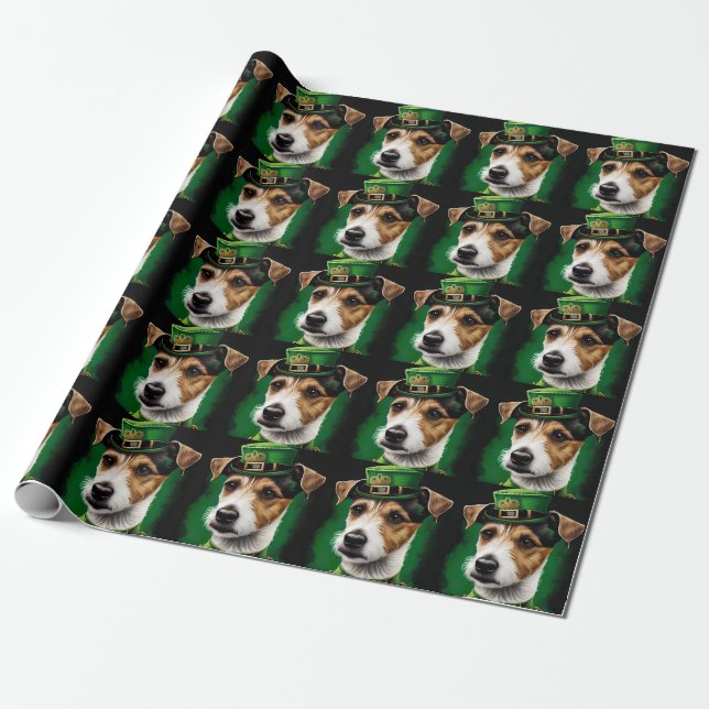 Papel De Presente Jack Russell Cachorro na Rua. (Desenrolado)