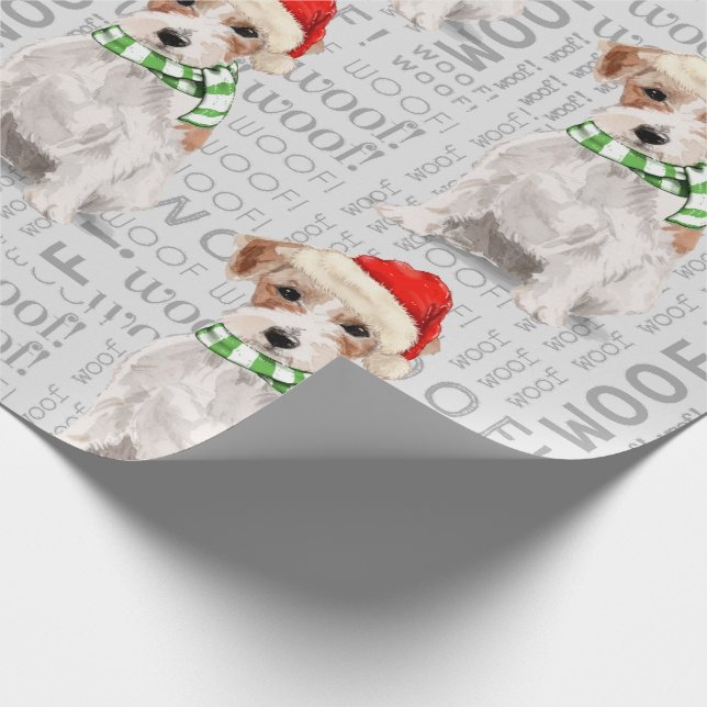 Papel De Presente JACK RUSSELL TERRIER Natal para os Pássaros Cachor (Ponta)