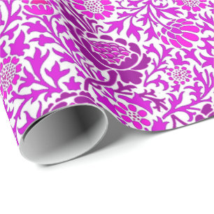 Papel De Presente Jacobean Floral Wallpaper, Ametist Purple & Lilac