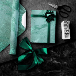 Papel De Presente Jade Derretido | Mármore de Luxo Esmeralda Verde