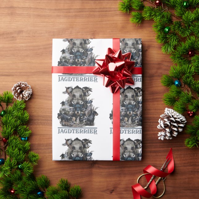 Papel De Presente Jagdterrier (Presente de Natal)