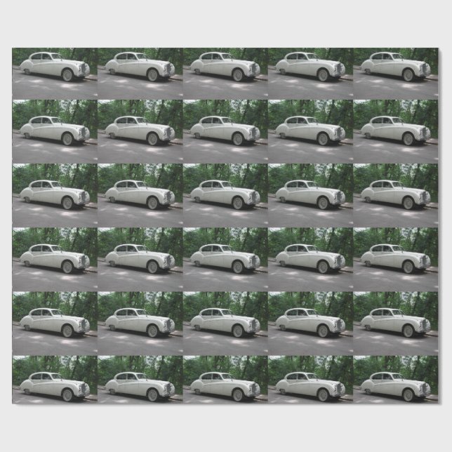 Papel De Presente Jaguar MK IX Branco Elegante (Aberto)