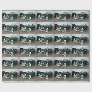Papel De Presente Jaguar Verde Corrente XK 120