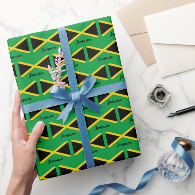 Papel De Presente Jamaica Wraptor Paper, Jamaican Flag patriotic (Presentear)