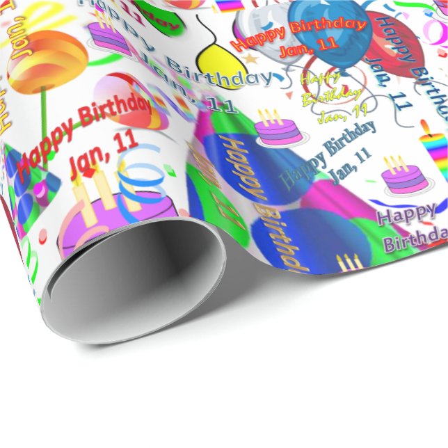 Papel De Presente Janeiro, 11 Aniversário do Presente (Ponta do rolo)