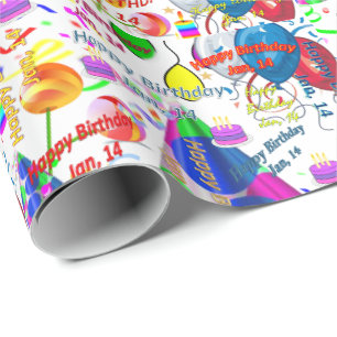 Papel De Presente Janeiro, 14 de aniversário