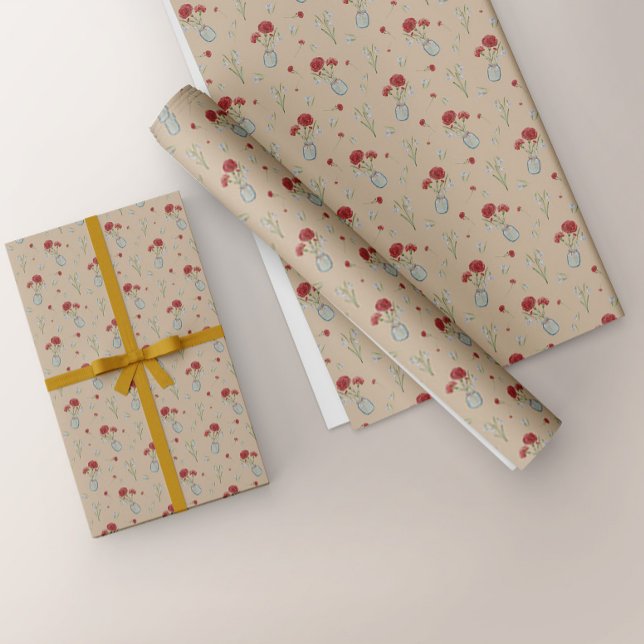 Papel De Presente Janeiro Nascimento Mês Flor Neve (Criador carregado)