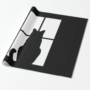 Papel De Presente Janela Cat Clique para Personalizar Decor de Cores