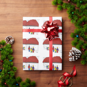 Papel De Presente Janela de Natal de Nova Iorque Comprando Férias NY