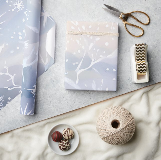 Papel De Presente Janela Geada | Bela Cena de Inverno Nevando (Artesanato)